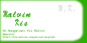 malvin kis business card